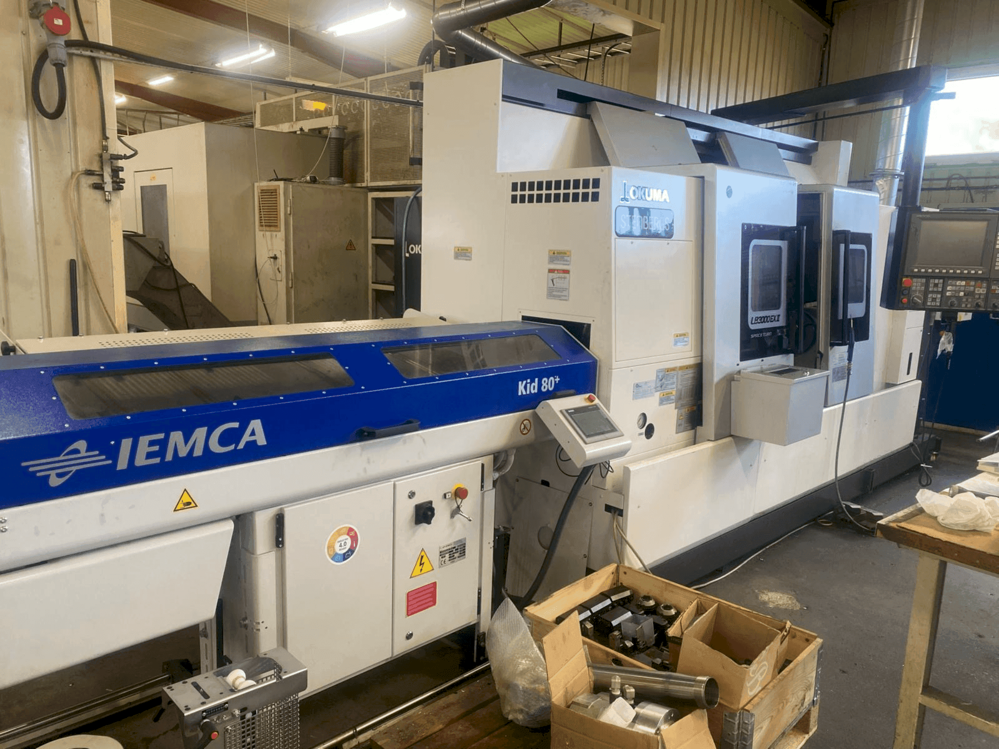 Okuma LB 3000 EX II with Iemca KID 80 Mašinos vaizdas iš priekio