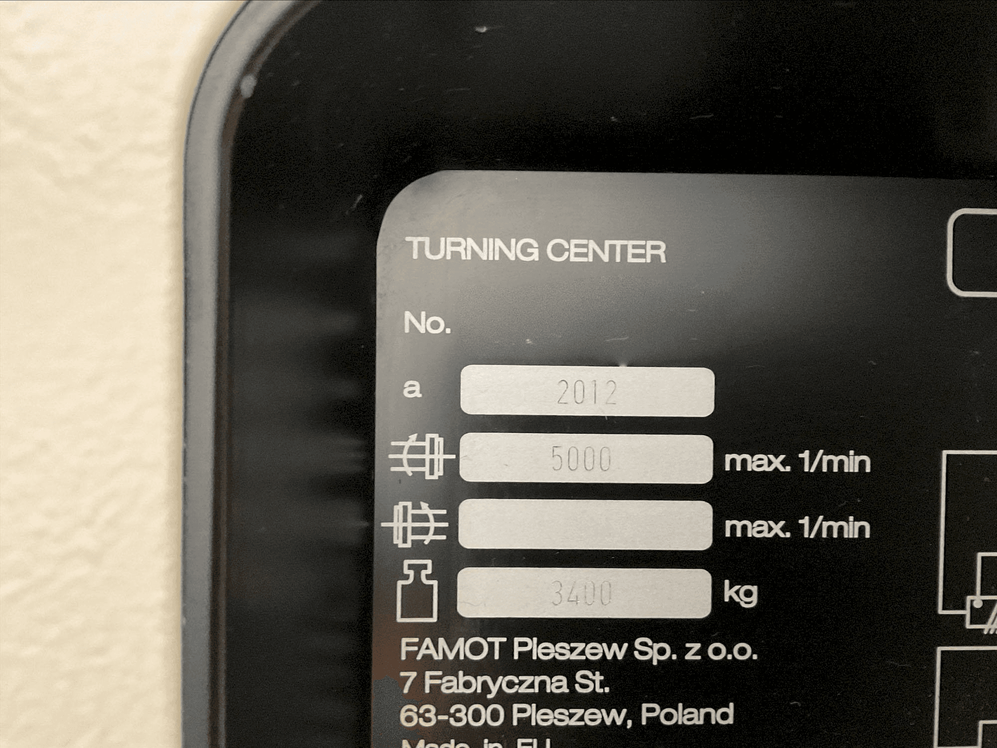 DMG MORI CTX 310 ecoline Mašinos firmos lentelė
