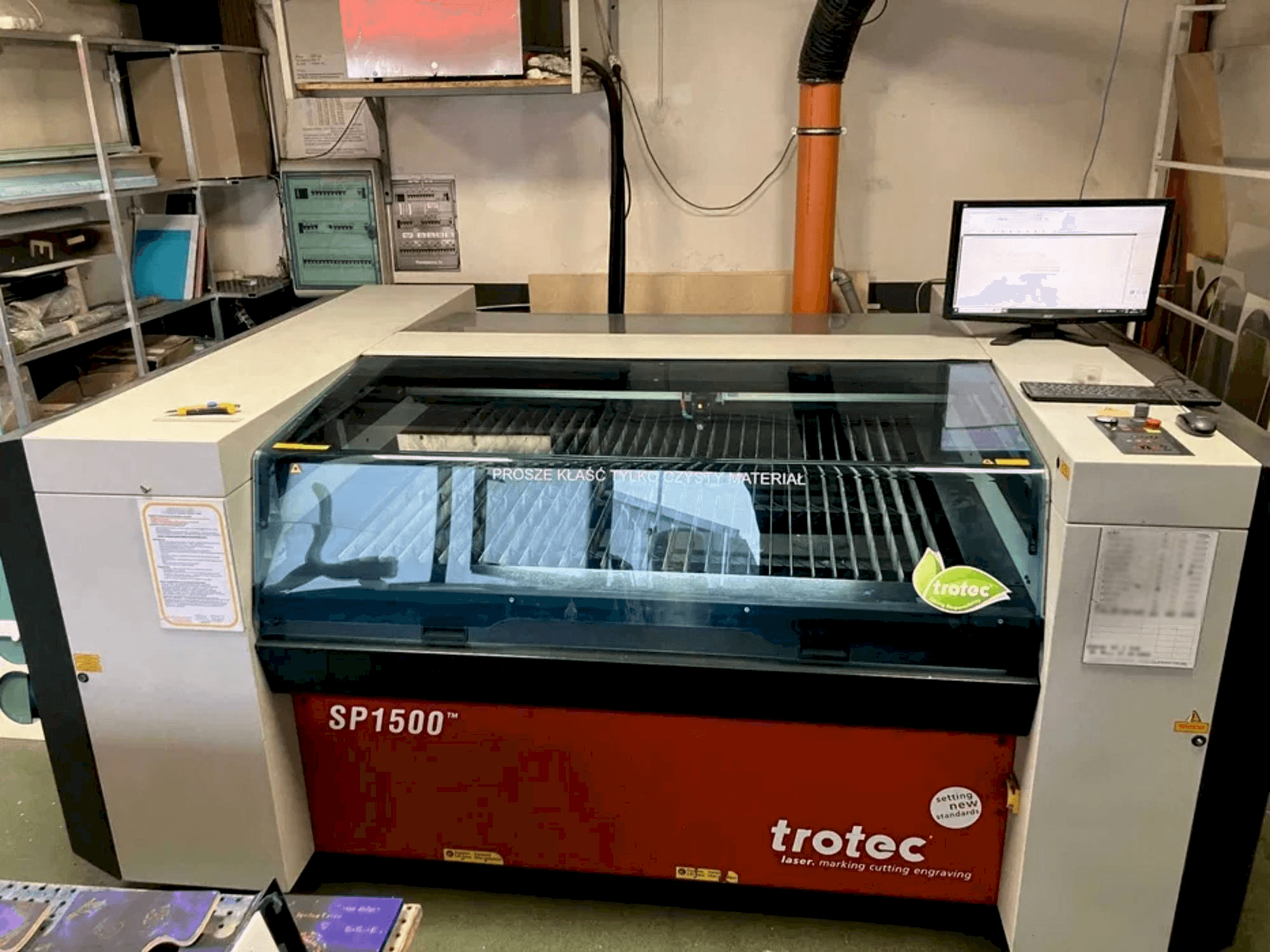 Trotec SP1500 Mašinos vaizdas iš priekio