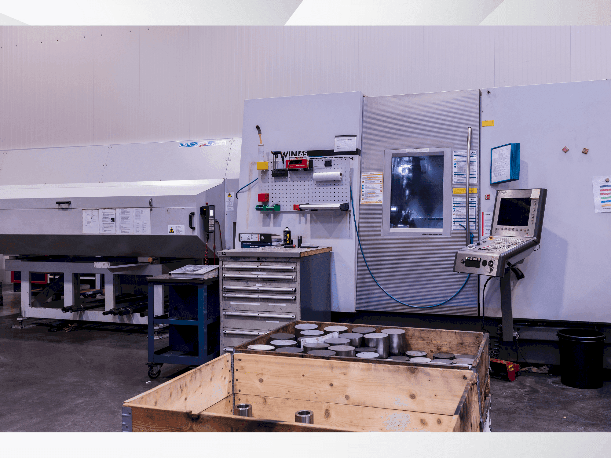 DMG Gildemeister Twin 65 Mašinos vaizdas iš priekio