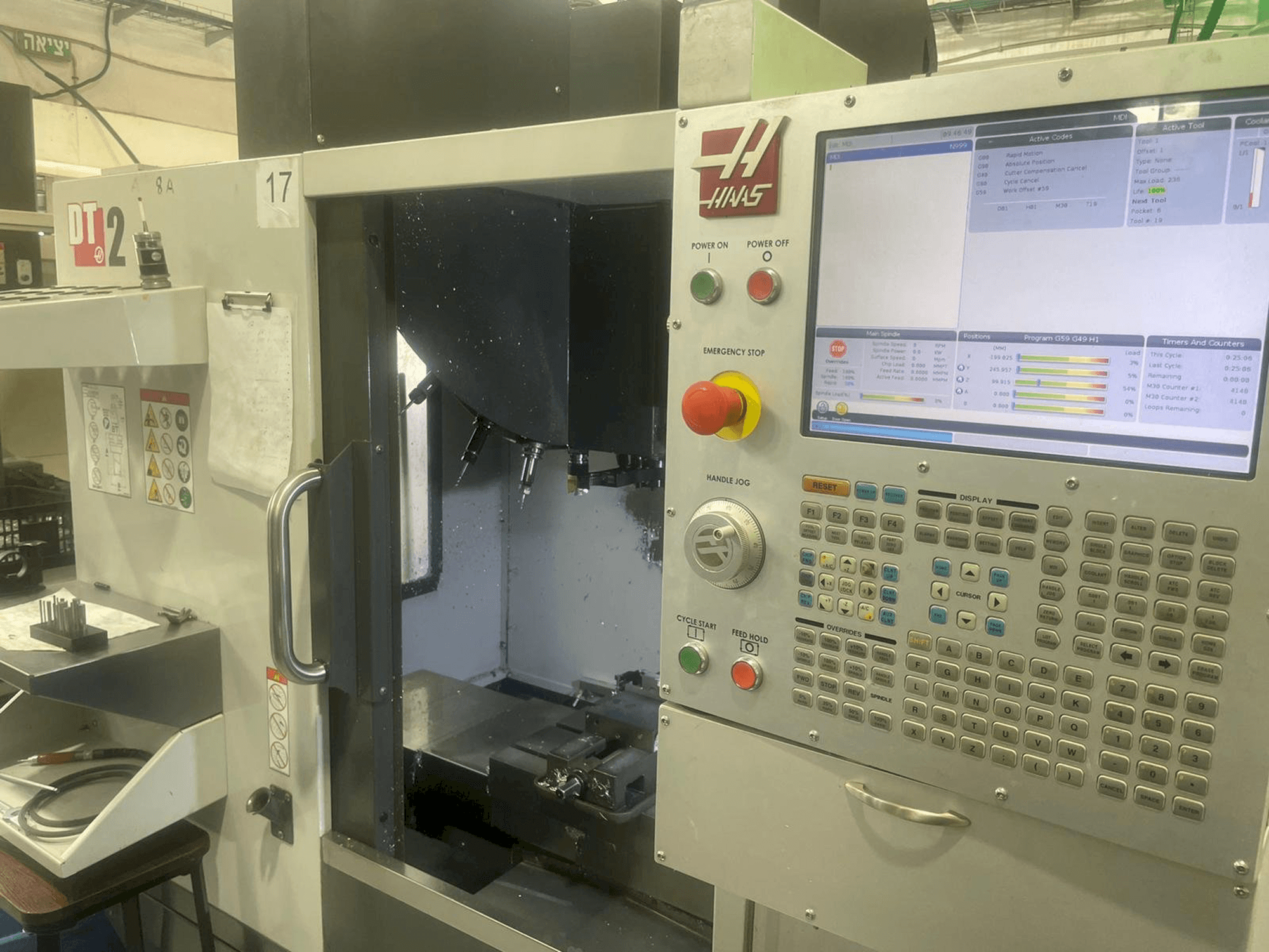HAAS DT-2 Mašinos vaizdas iš priekio