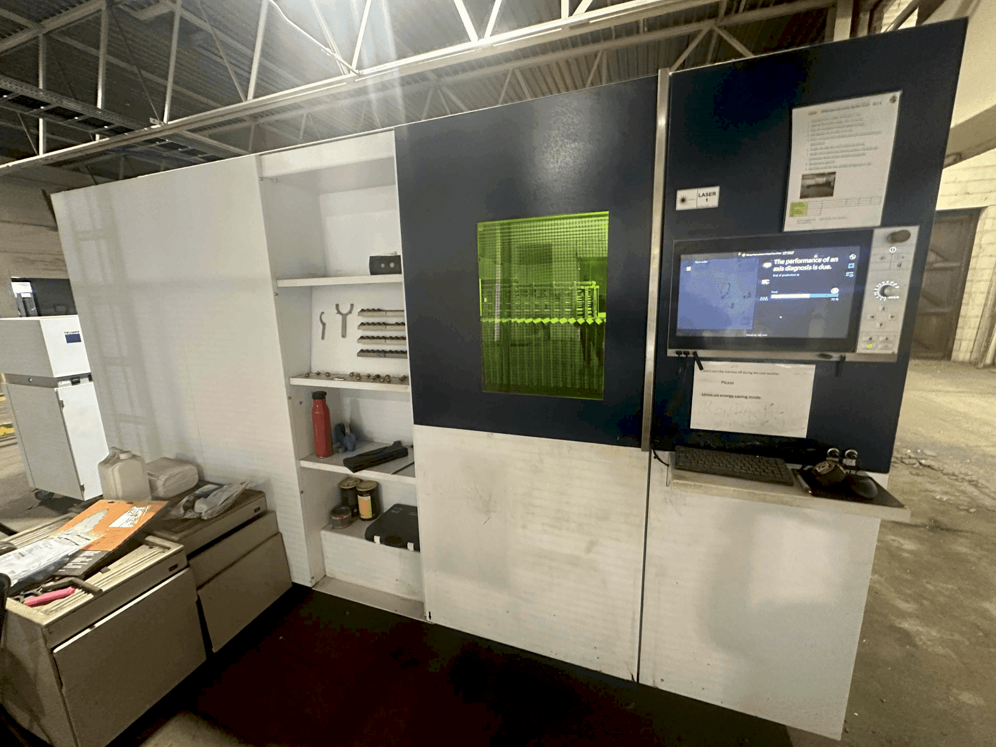 TRUMPF Trulaser 1040 Fiber Mašinos vaizdas iš priekio