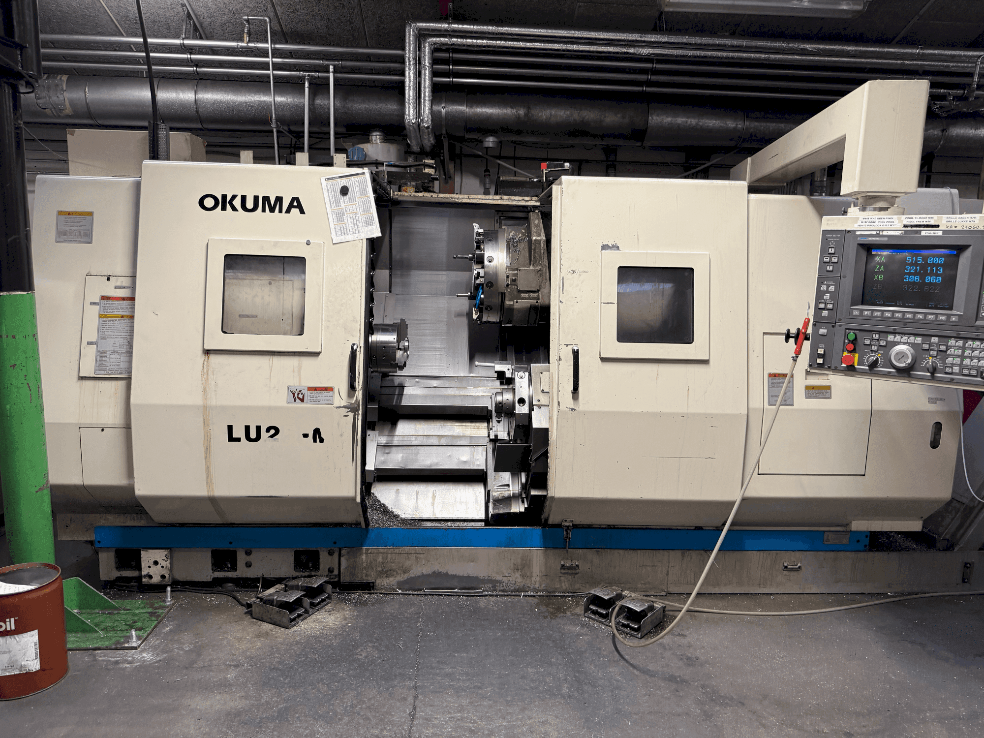 Okuma LU2-M Mašinos vaizdas iš priekio