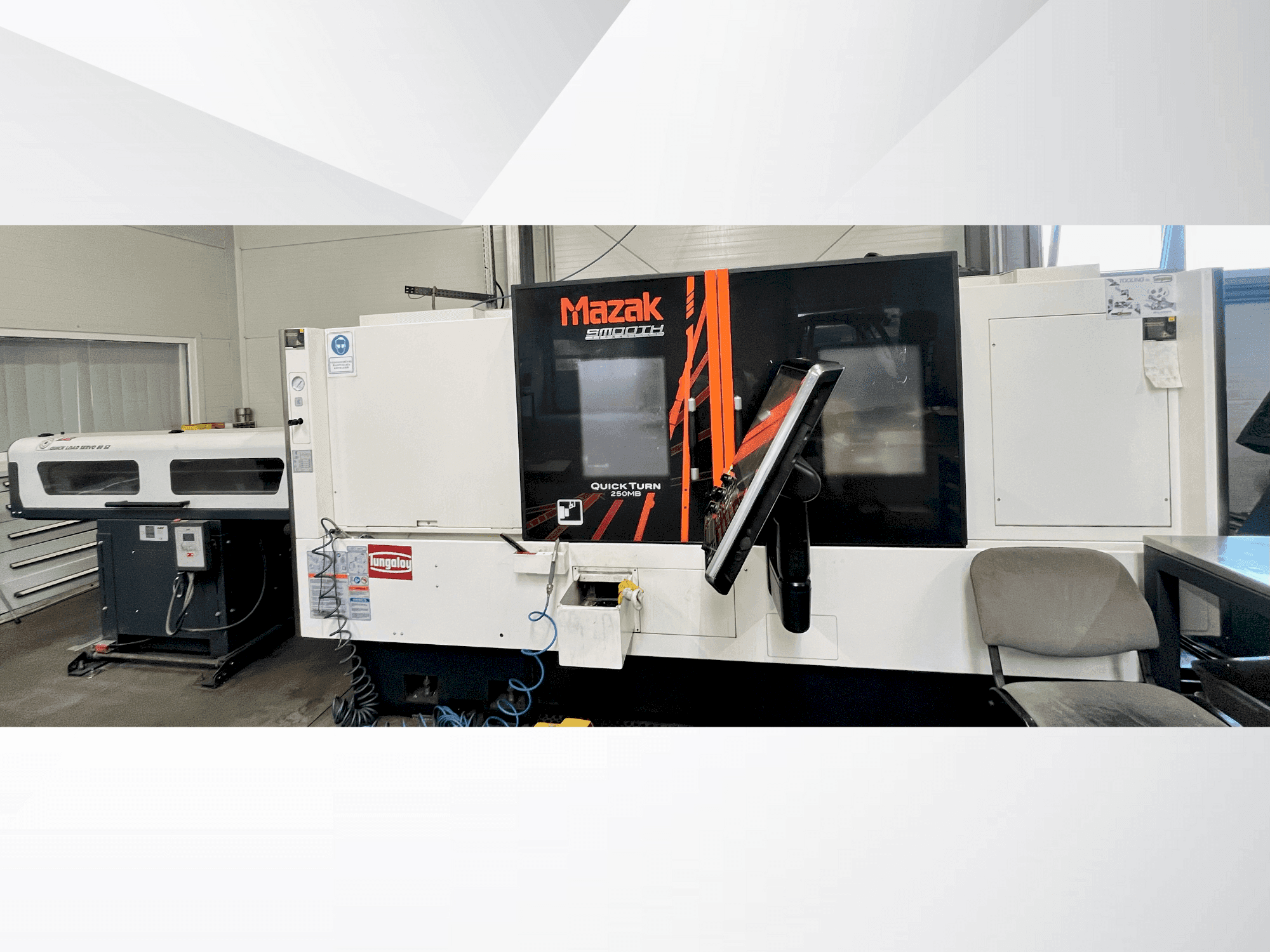 Mazak Quick Turn 250MB Mašinos vaizdas iš priekio
