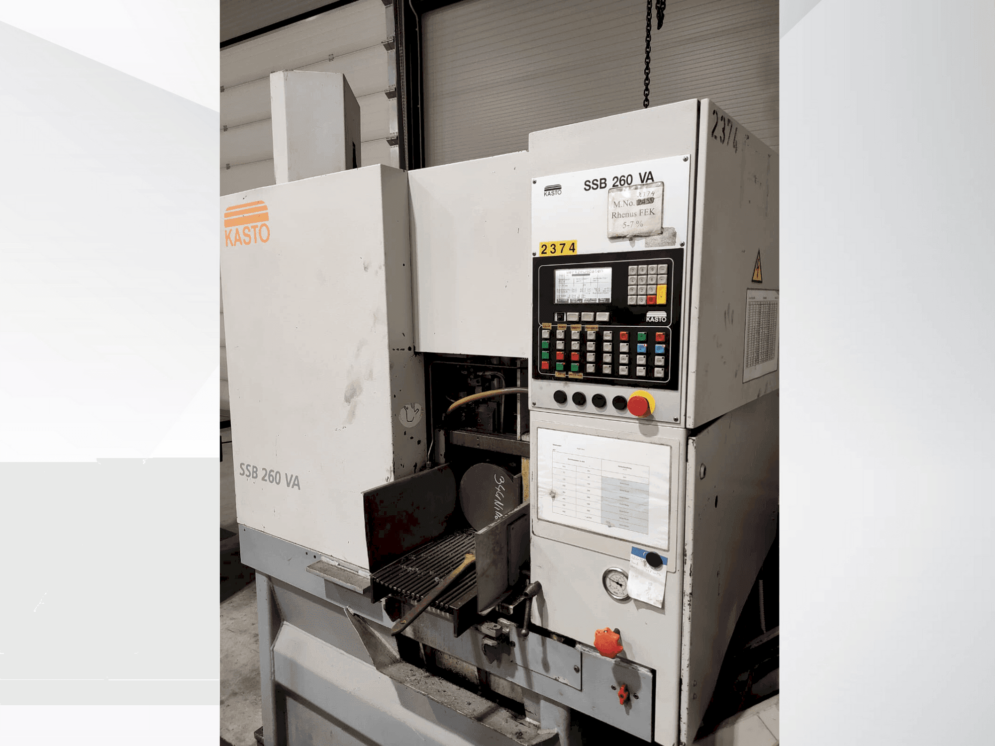 KASTO SSB 260 VA Mašinos vaizdas iš priekio