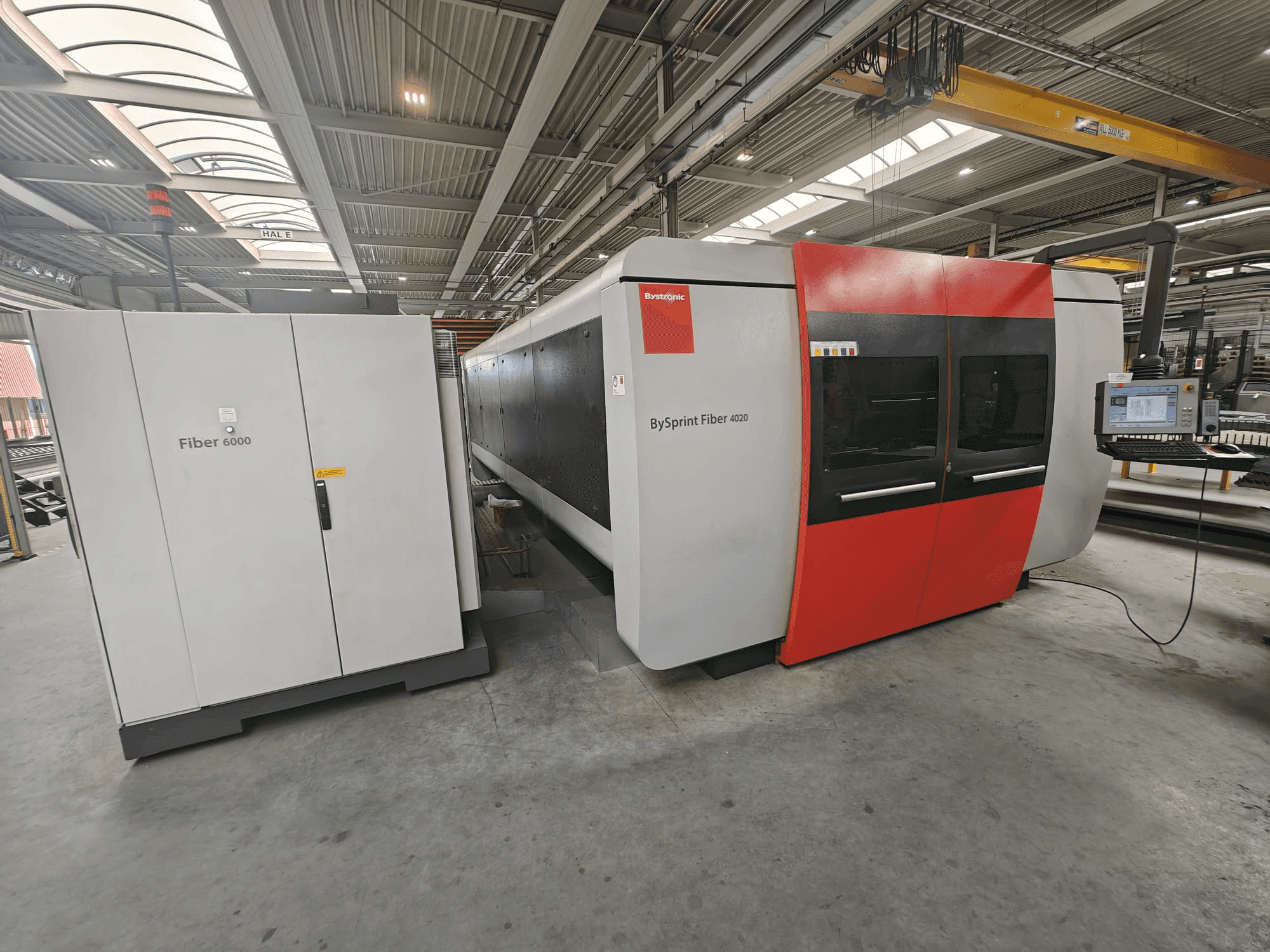 Bystronic BySprint Fiber 4020 + ByTrans Extended 4020 Mašinos vaizdas iš priekio