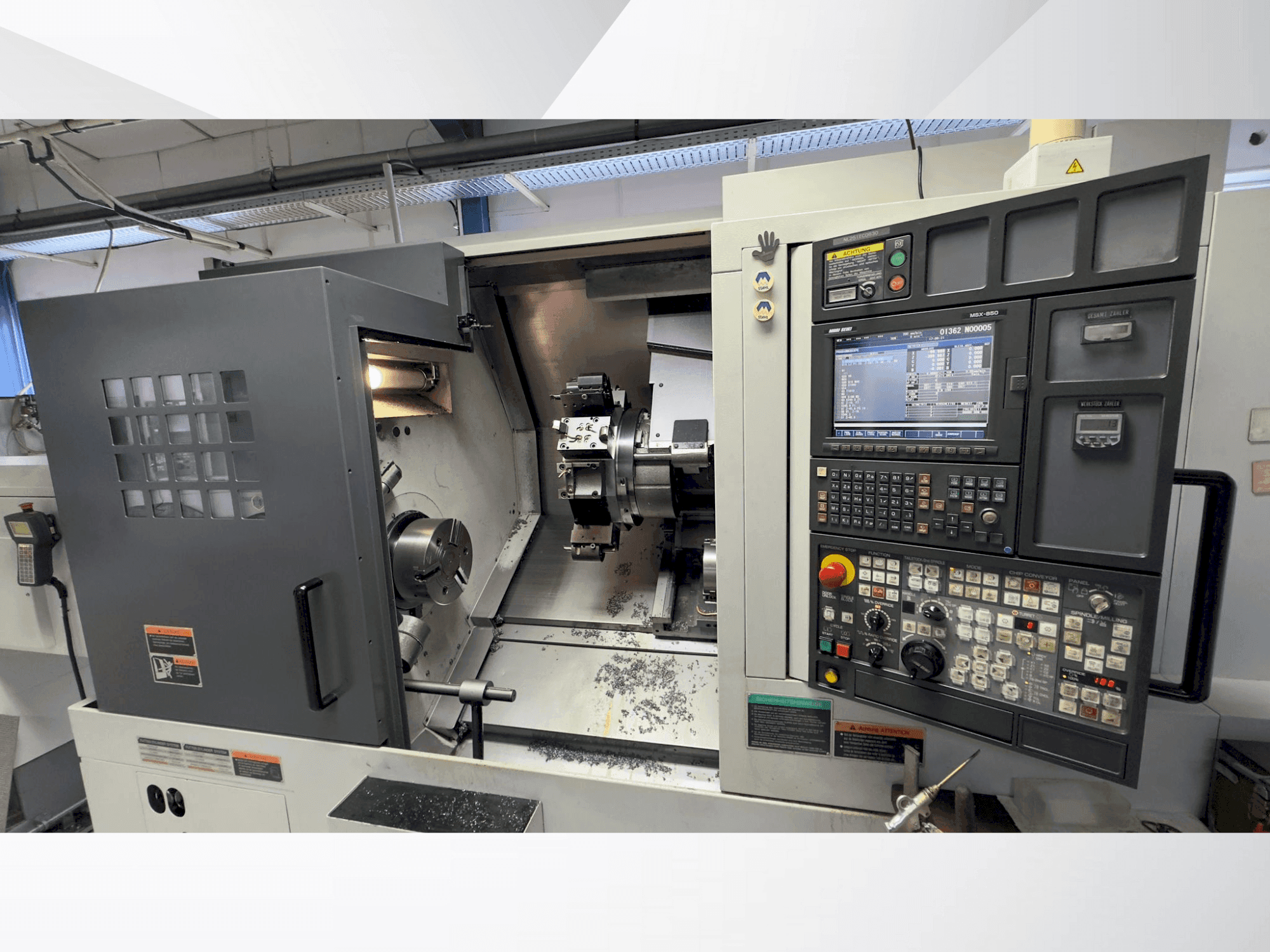 MORI SEIKI NL 2500 SY/700 Mašinos vaizdas iš priekio