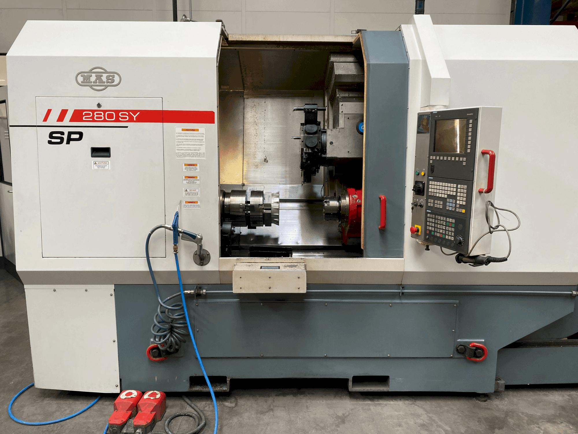 MAS SP280 SY Mašinos vaizdas iš priekio