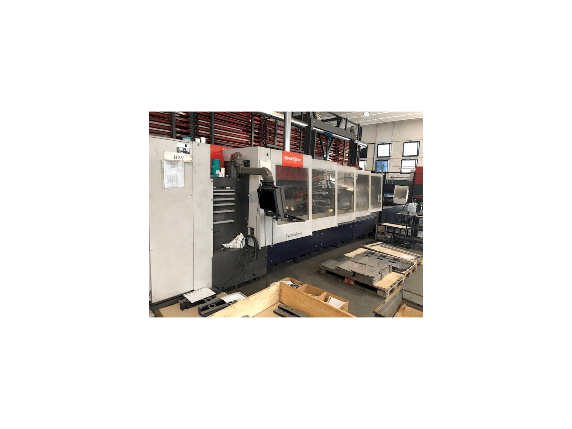 Bystronic Byspeed 3015 Mašinos vaizdas iš kairės pusės