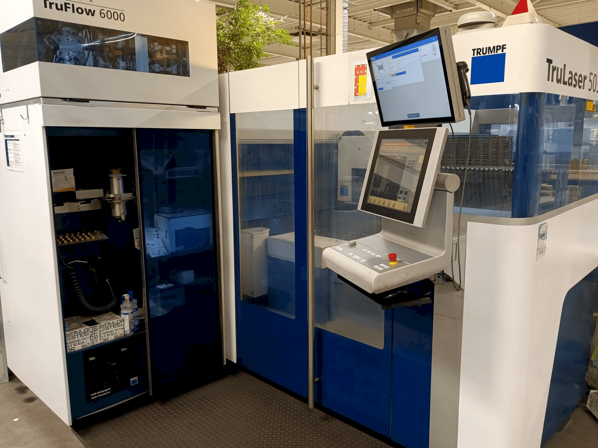 TRUMPF TruLaser 5030 6,0kW Co2 + LiftMaster Mašinos vaizdas iš priekio